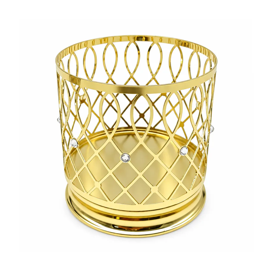 Gold With Gem  Pedestal Candle Holder