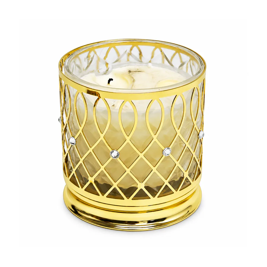 Gold With Gem  Pedestal Candle Holder