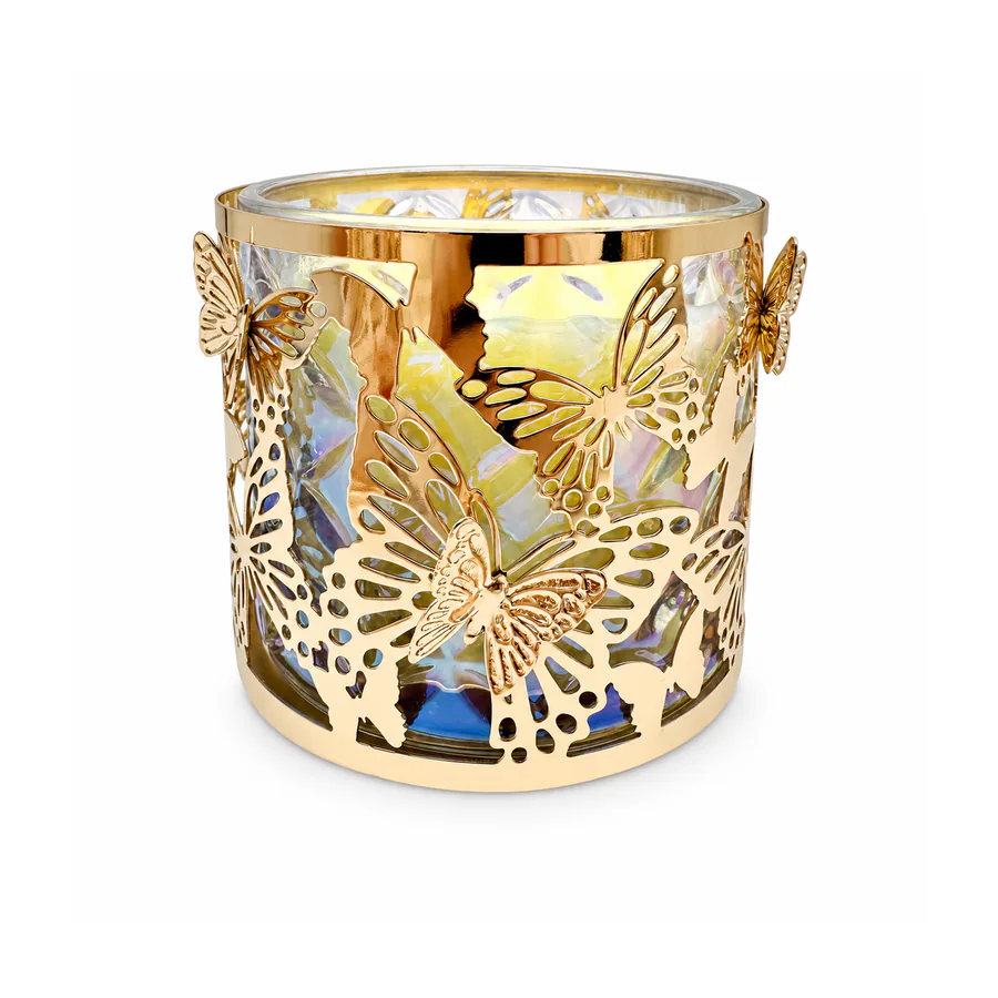 Gold 3D Butterfly Candle Holder