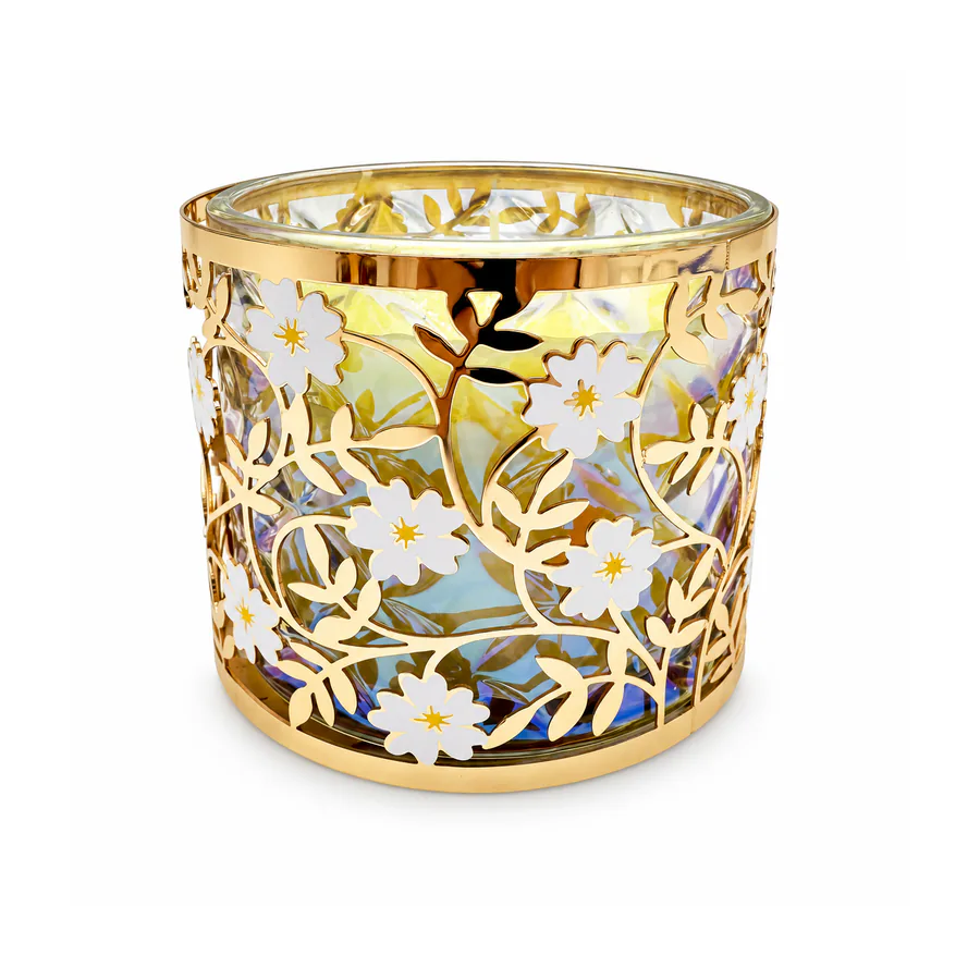 Gold Flower Metal Candle Holder
