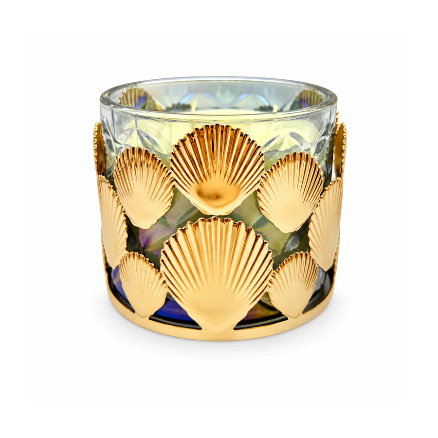 Gold 3D Seashell Metal Candle Holder