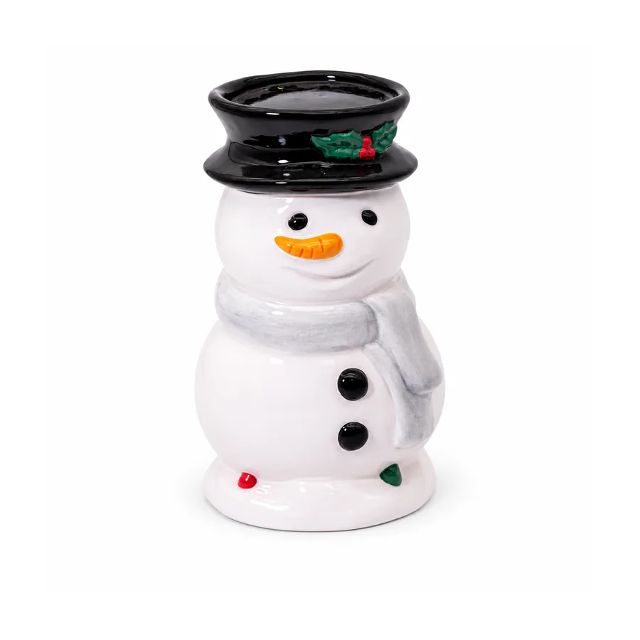 Christmas Snowman Ceramic  Candle Holder