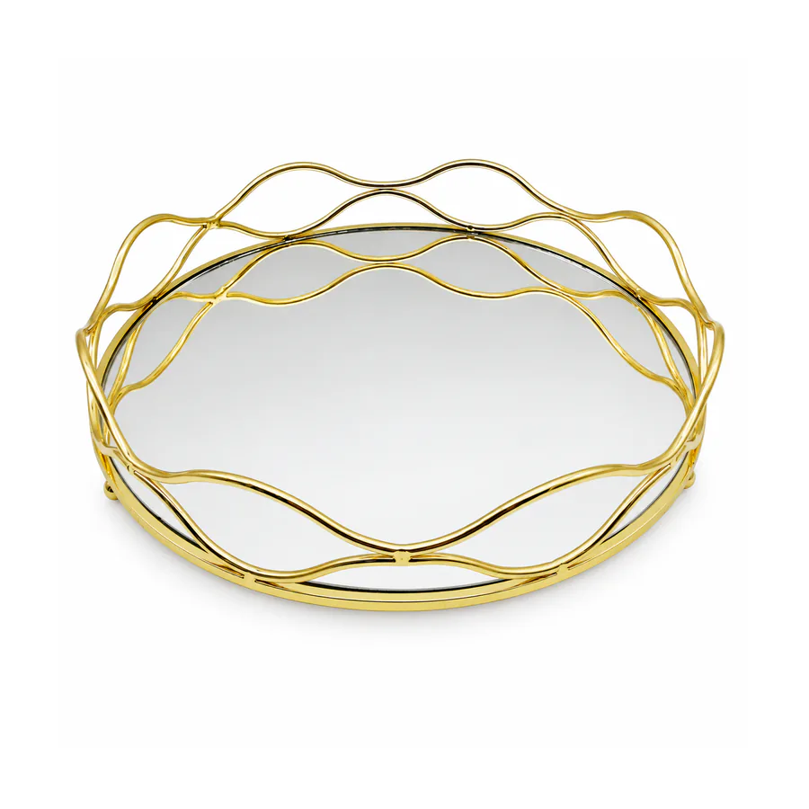 Decorative Gold Wire Metal Vanity Tray
