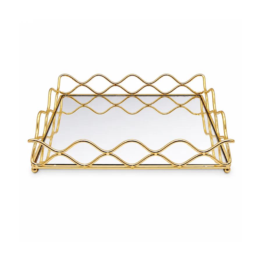 Decorative Gold Wire Metal Vanity Tray