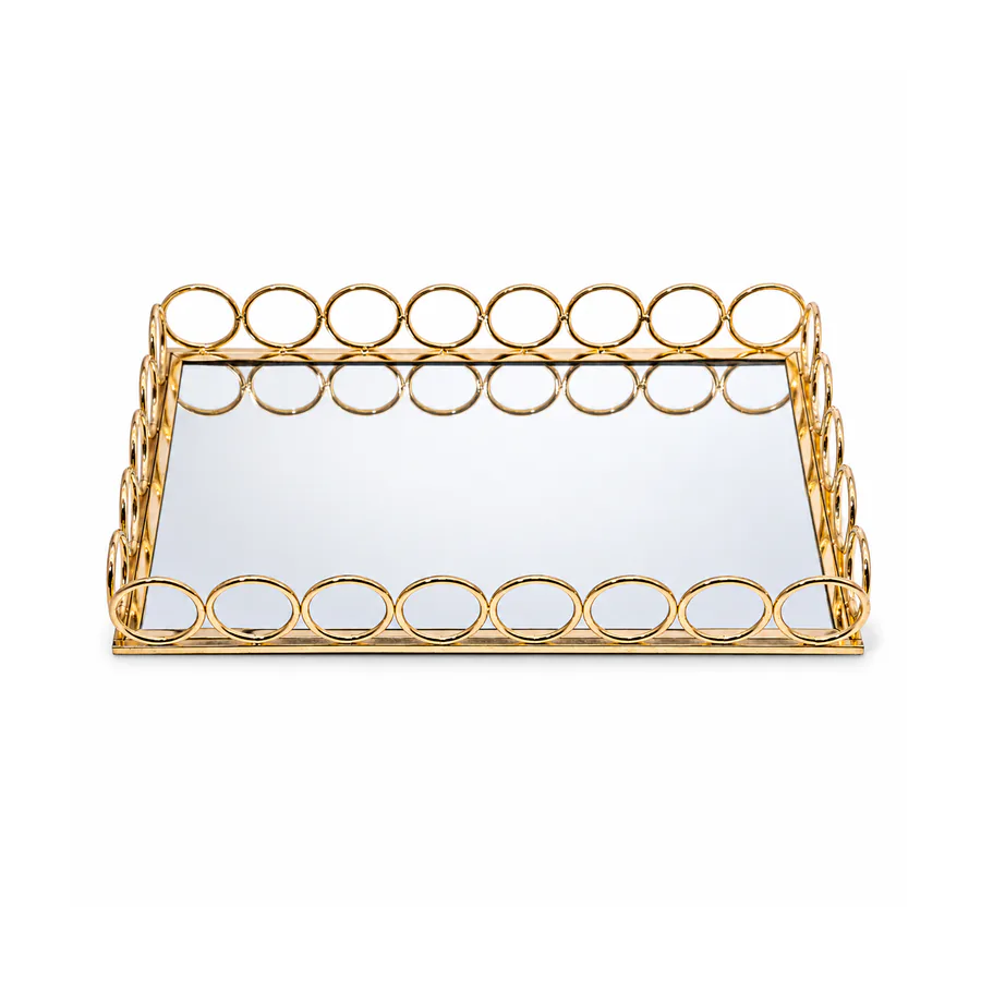 Decorative Gold Wire Metal Vanity Tray