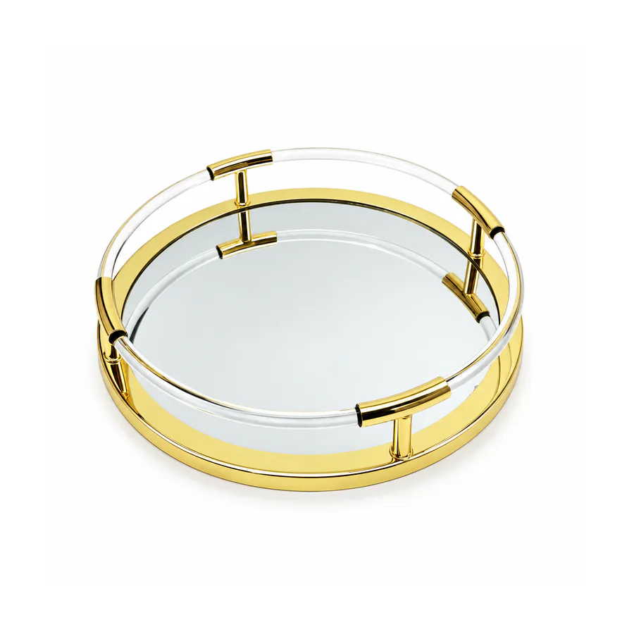 Luxury Gold Metal & Acrylic Decorative Tray