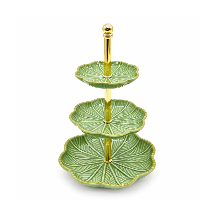 3-tier ceramic tray stand