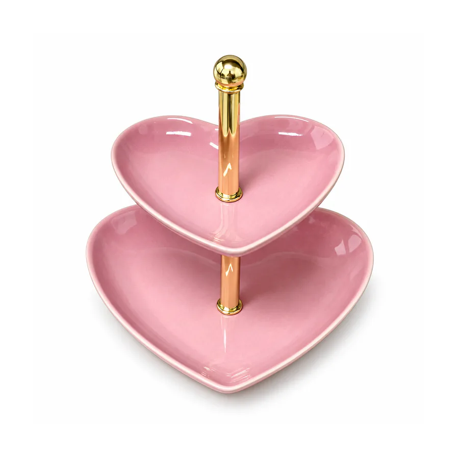 Heart Shaped Tiered Ceramic Tray