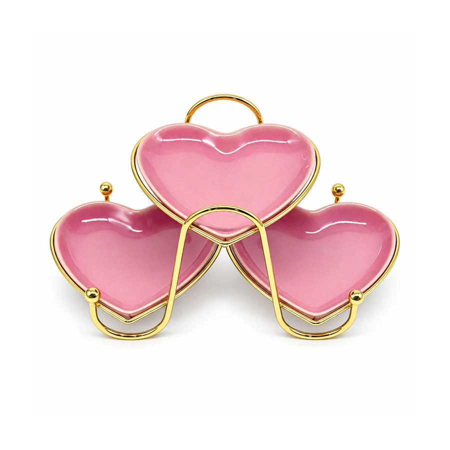 Heart Shaped Tiered Ceramic Tray