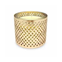Gold Woven Candle Holder