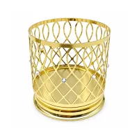 Gold With Gem  Pedestal Candle Holder