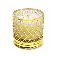 Gold With Gem  Pedestal Candle Holder