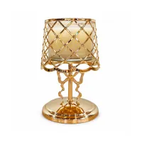 Champagne Gold With Bow  Pedestal Candle Holder