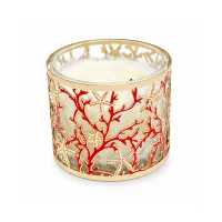 Gold Coral & Starfish Metal Candle Holder