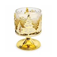 Gold Winterscape cutout Candle Holder