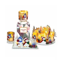 Gold Winterscape cutout Candle Holder