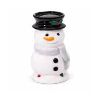 Christmas Snowman Ceramic  Candle Holder