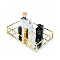 Metal Frame Mirror Vanity Tray