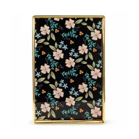 Gold Metal Frame Floral Printed Base Vanity Tray