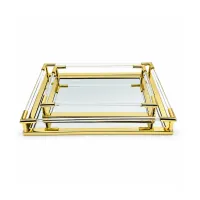 Luxury Gold Metal & Acrylic Decorative Tray