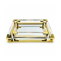 Luxury Gold Metal & Acrylic Decorative Tray