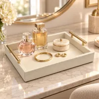 Faux Leather Decorative Tray Collection