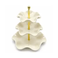3-tier ceramic tray stand