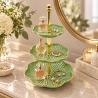 3-tier ceramic tray stand