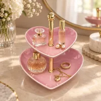 Heart Shaped Tiered Ceramic Tray