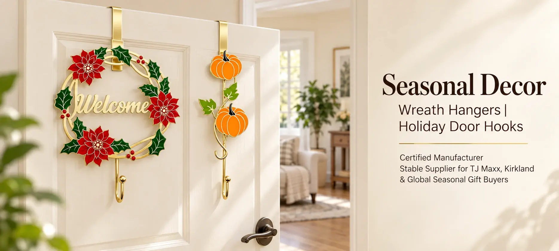 Seasonal Decor | Wreath Hangers & Holiday Door Hooks